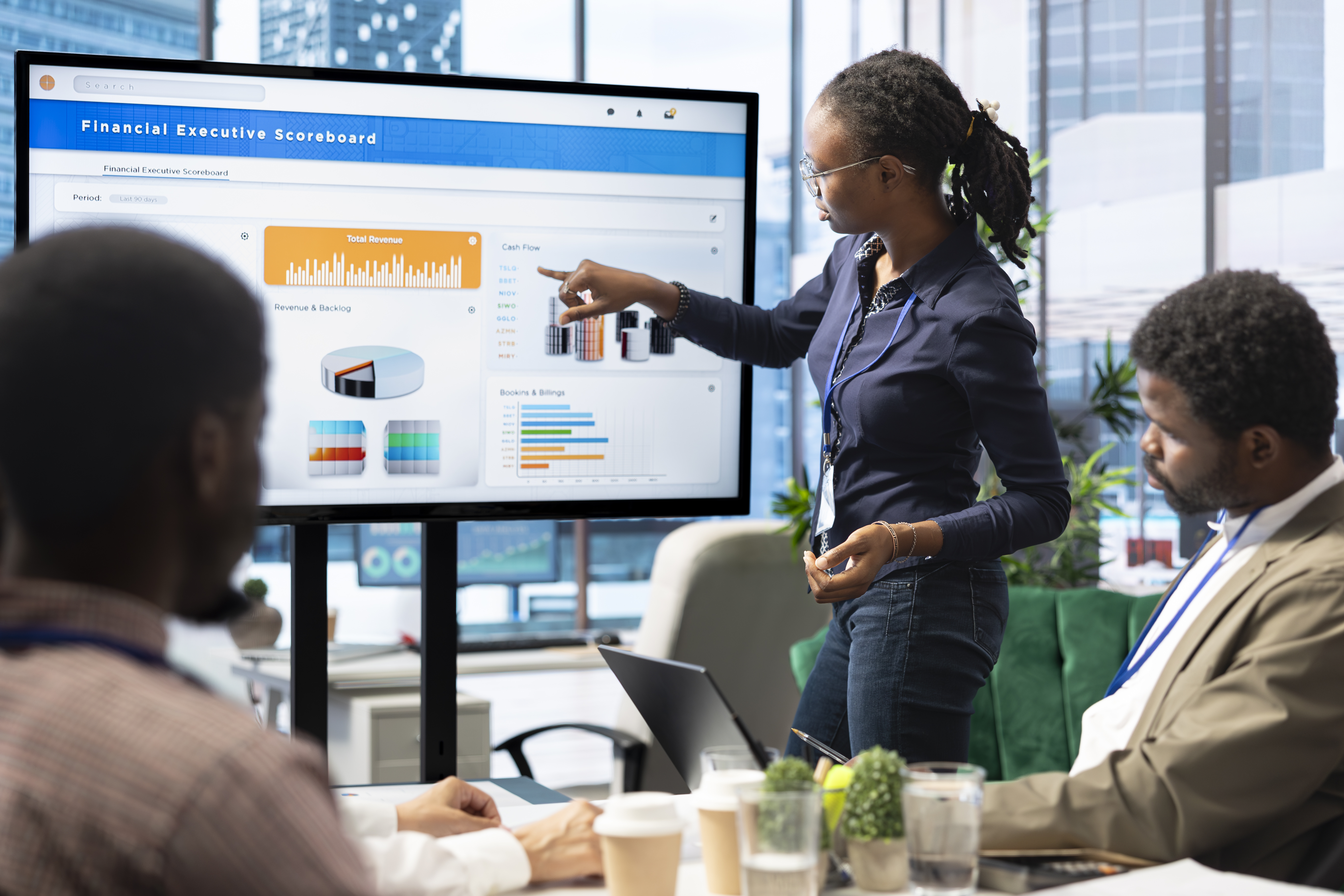 Professional working with analytics